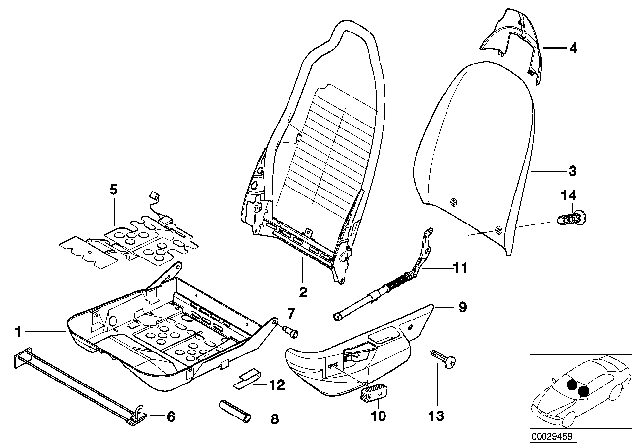 2000 BMW Z3 Button For Longitud.And Vertical Adjustm. Diagram for 61318410677