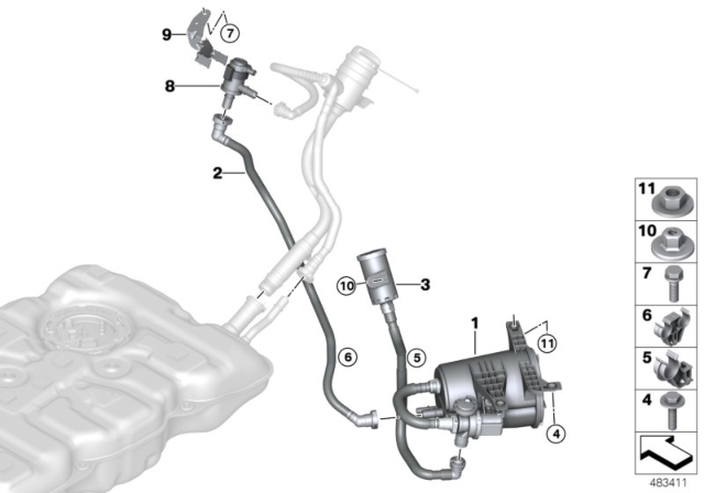 2017 BMW 740e xDrive  HOLDER Diagram for 16117406548