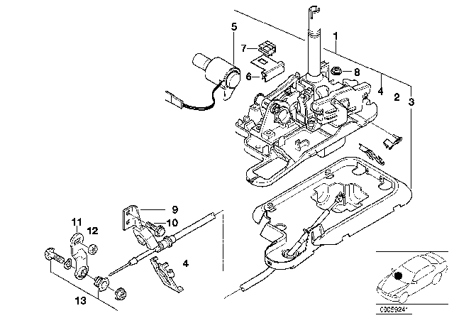 1999 BMW 323i  Gear Shift Diagram for 25161423450