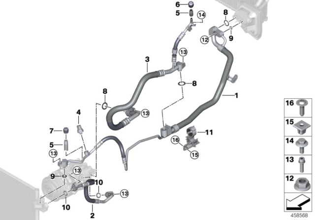 2018 BMW M760i xDrive  Refrigerant Line, Double Pipe Diagram for 64539324810