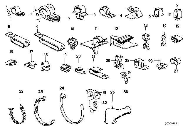 1985 BMW 635CSi  Hose Clamp Diagram for 13311274792