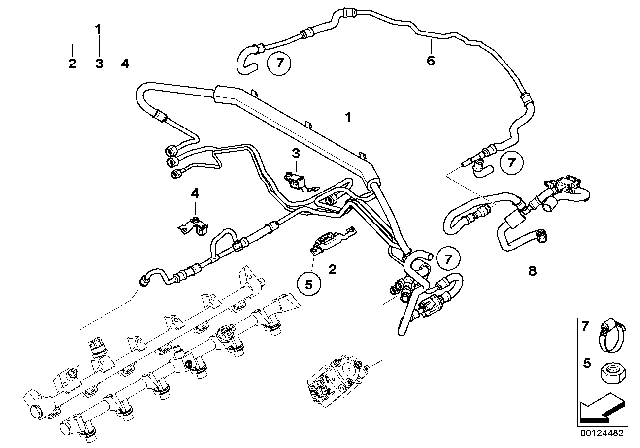 2004 BMW 760i Tubing Support Diagram for 13537524174
