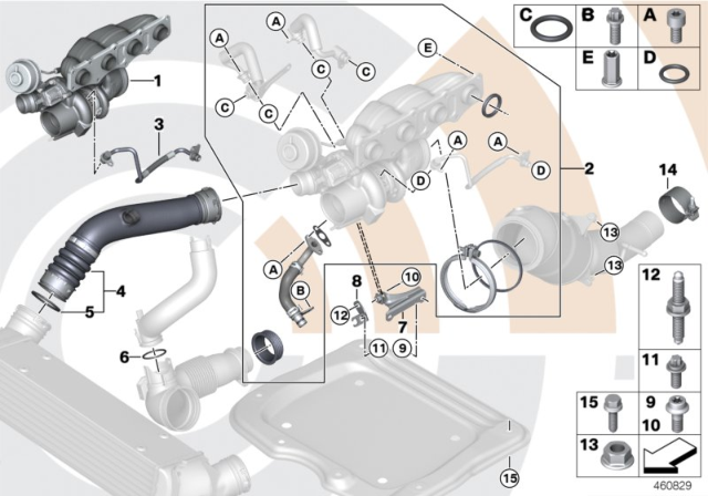 2015 BMW X3  Charge-Air Duct Diagram for 13717597591