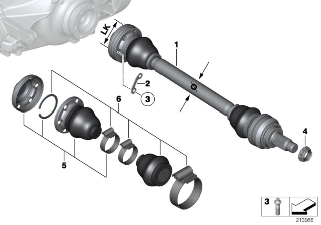 2013 BMW X1  Cv Axle Assembly Left Diagram for 33207605483