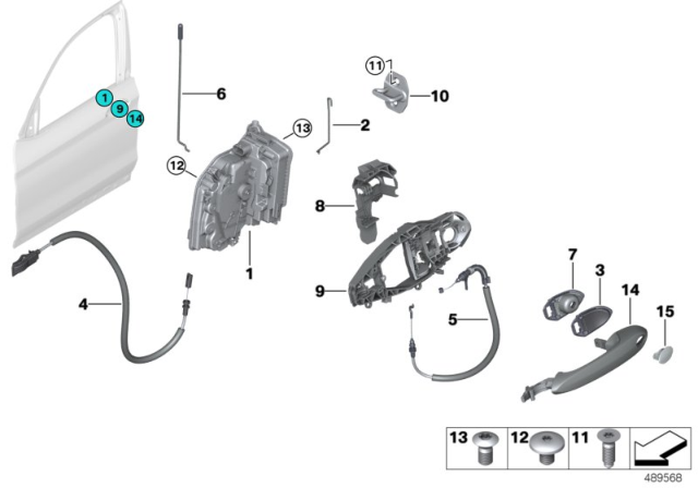 2019 BMW X4  Bowden Cable, Outside Door Handle Diagram for 51217409273