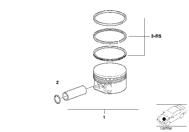 2001 BMW M5  Mahle Piston Diagram for 11257832689