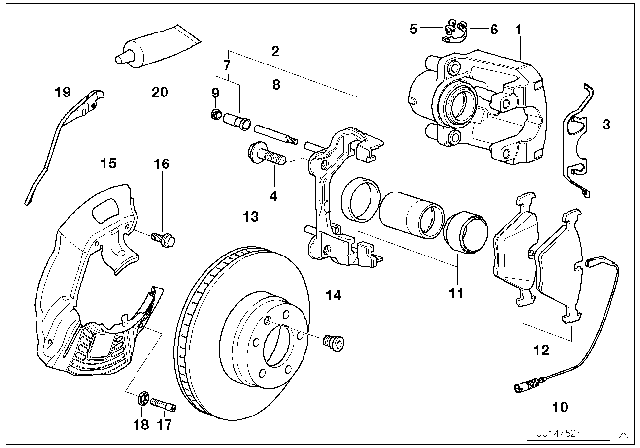 2003 BMW M5  Brake Disc, Ventilated, Left Diagram for 34112229527