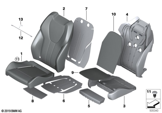 2020 BMW X6  CLIMATE-CONTROL MAT, COMFORT Diagram for 52107949778