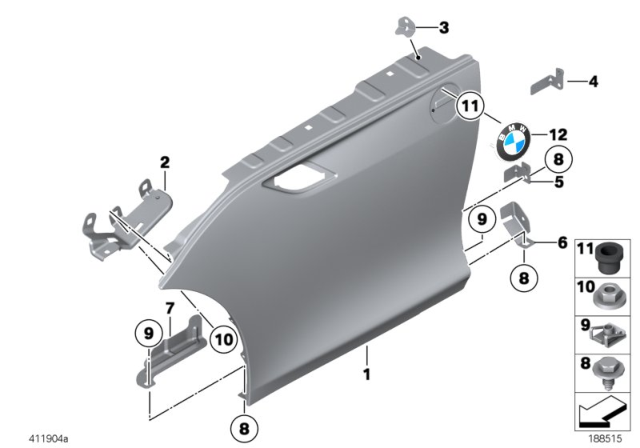 2014 BMW Z4  Side Panel, Front Left Diagram for 41007232667