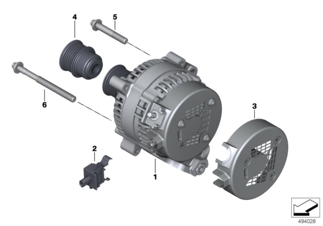 2020 BMW X2  Exchange Generator Diagram for 12318632407