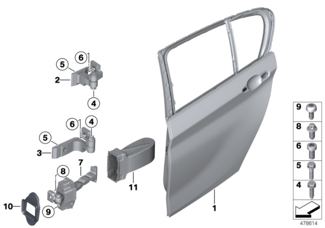 2013 BMW 320i  Rear Door Brake Diagram for 51227311340