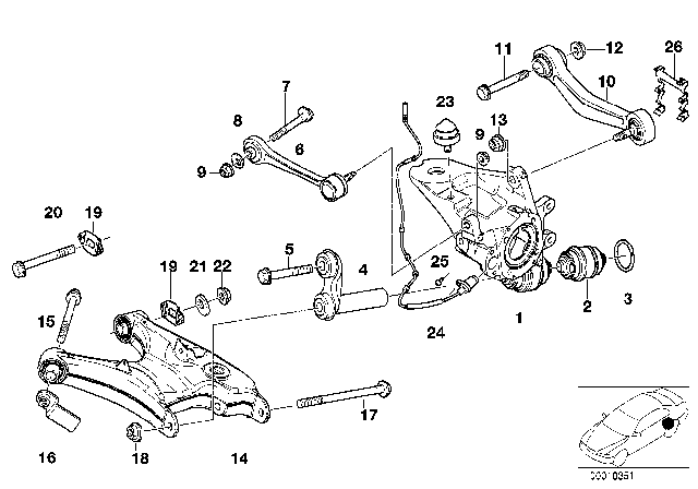 2001 BMW 540i  Abs Wheel Speed Sensor Rear Right Or Left Diagram for 34526756377