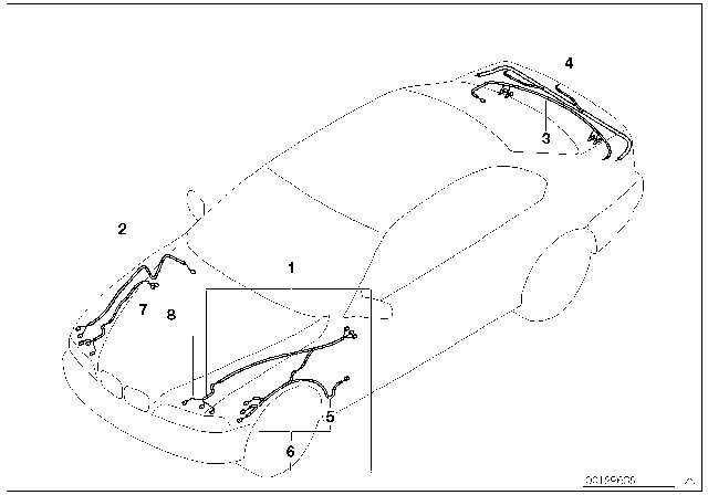 1999 BMW 540i  Repair Wiring Set For Trunk Lid Diagram for 61116905919