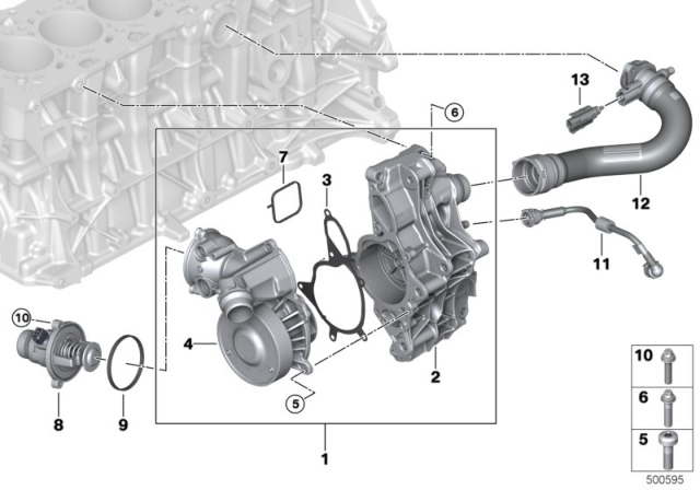 2020 BMW X3 M  COOLANT PUMP, MECHANICAL Diagram for 11518094658