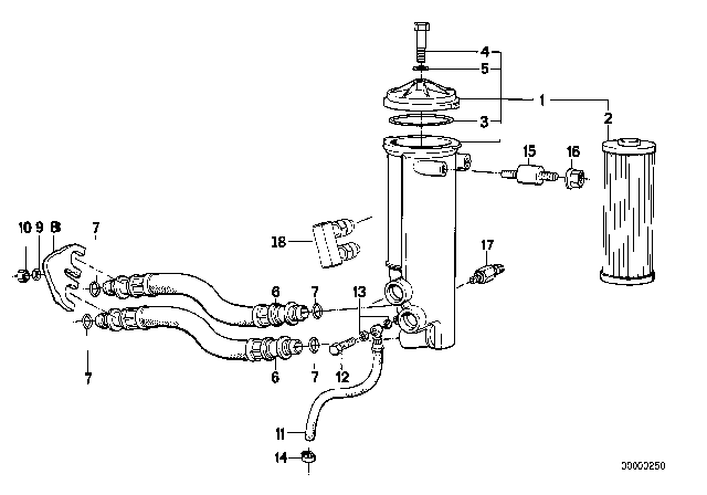 1990 BMW 750iL  Pressure Hose Assy Diagram for 11421713624