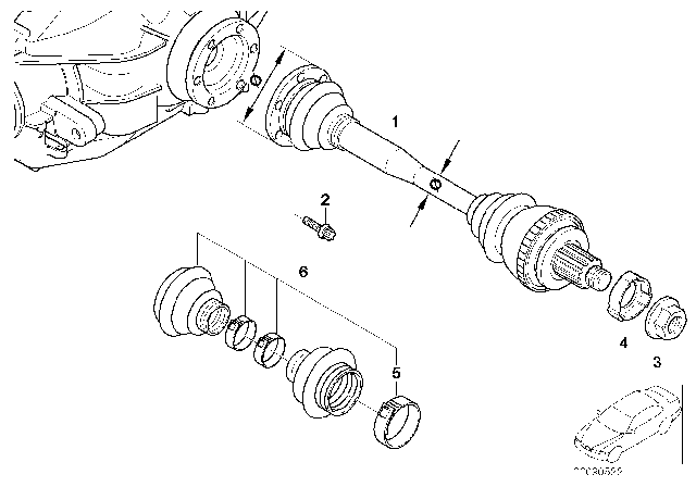 2001 BMW Z3  Repair Kit Bellows Diagram for 33217504524