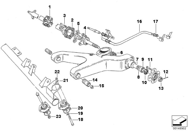 1960 BMW 700  Universal Joint Diagram for 33213039704