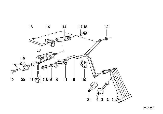 1987 BMW 735i  Pedal Sensor Diagram for 12721748081
