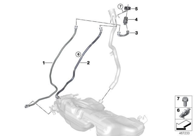 2018 BMW 330e  Vent Pipe Diagram for 16137365004