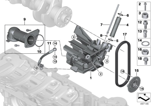 2017 BMW M760i xDrive  Oil Pipe Inlet Diagram for 11417583667