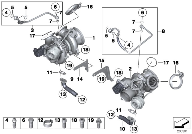 2011 BMW 760Li  Exchange-Turbo Charger Diagram for 11657646094