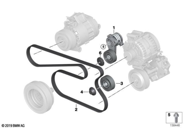 2011 BMW 528i  Deflection Pulley Diagram for 11288620023