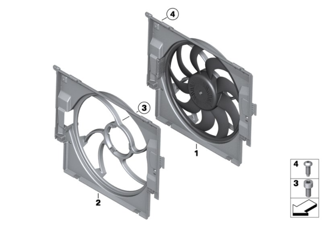 2015 BMW 335i  Fan Shroud Diagram for 17427640649