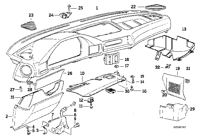 1992 BMW 525i  Rivet Diagram for 51451969059