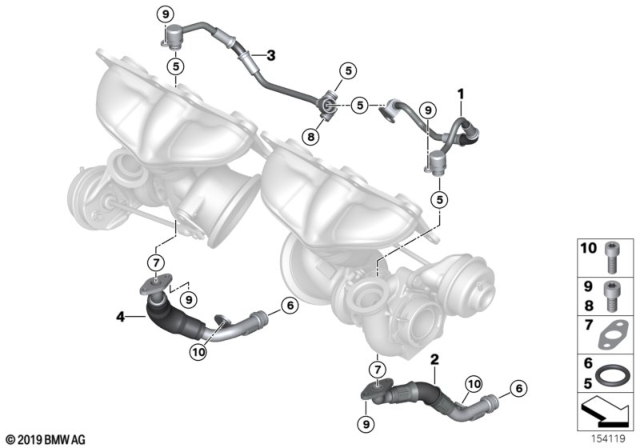 2013 BMW 335is  Oil Pipe Inlet Diagram for 11427562797