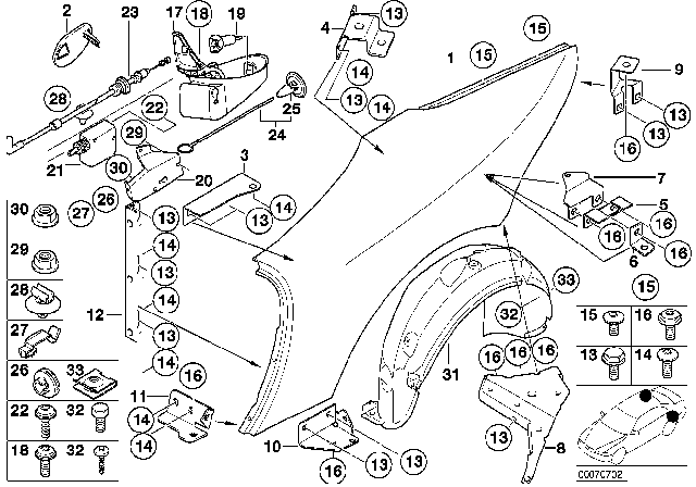 2001 BMW Z8 Torx-Bolt With Washer Diagram for 41357003224