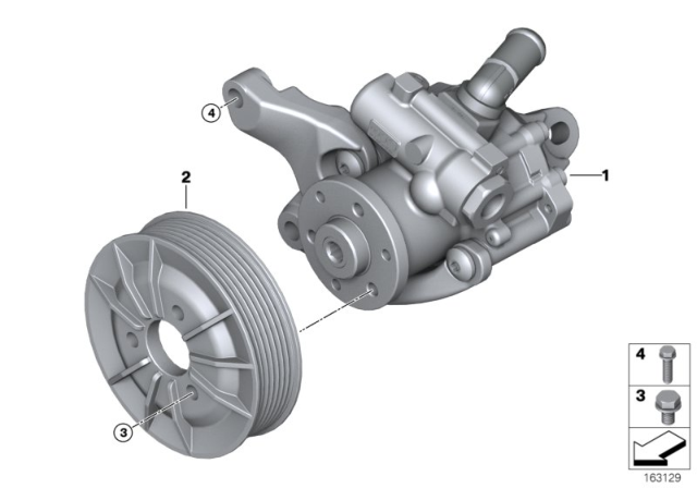 2009 BMW M3  Power Steering Pump Diagram for 32412283002