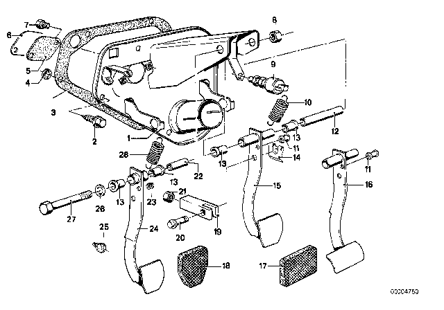 1980 BMW 320i  Forkhead Diagram for 34311112608
