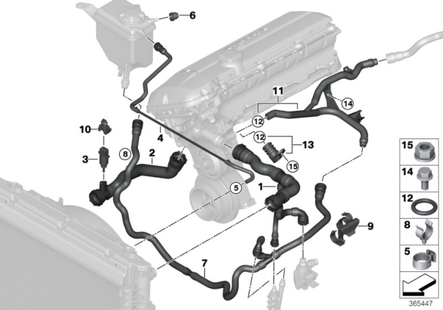 2004 BMW 525i  Water Pipe Diagram for 11537519710