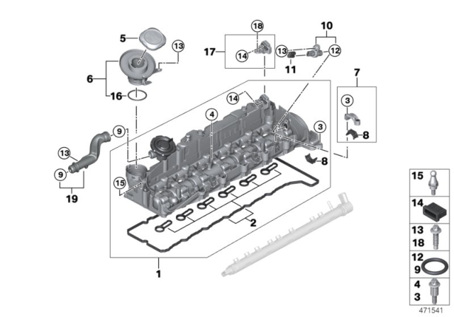 2014 BMW 535d xDrive  Camshaft Position Sensor Diagram for 13627803093