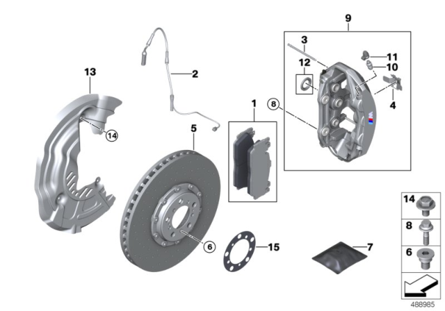 2019 BMW M4 Repair Set Brake Caliper Diagram for 34117845750