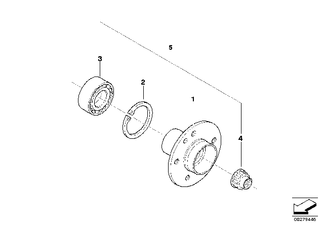 2004 BMW M3 Angular Contact Ball Bearing, Radial Diagram for 33411090505