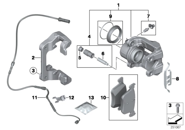 2017 BMW X3 Left Caliper Front Diagram for 34106790921