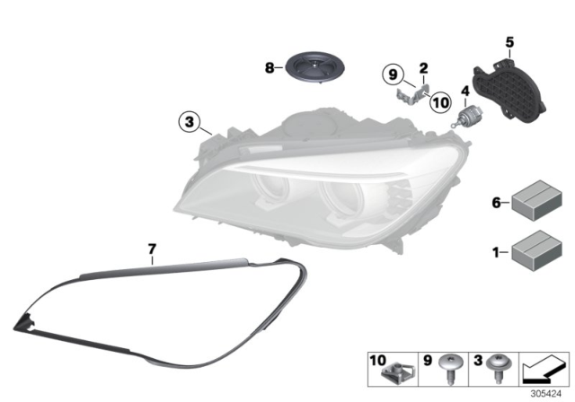 2014 BMW 740Li xDrive  Gasket, Headlight, Left Diagram for 63117225237