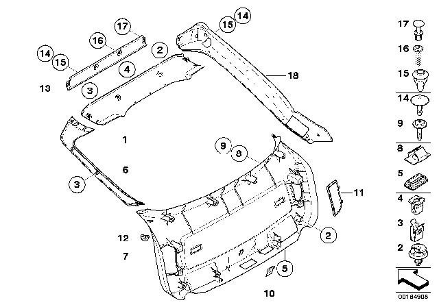 2011 BMW X6  Clip, Bottom Part Diagram for 51438225566
