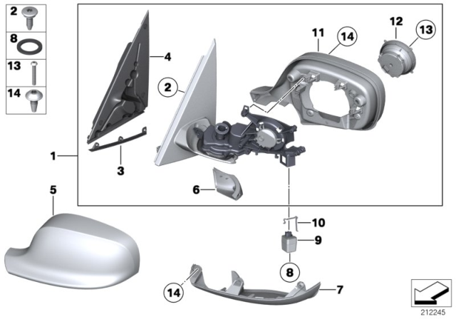 2008 BMW X3  Heated Outside Mirror, Left Diagram for 51163455339