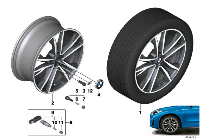 2020 BMW X1 Hub Cap Diagram for 36136850834