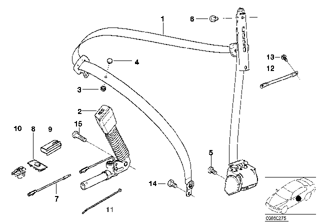 2004 BMW 330xi  Cable Tie Diagram for 51337068960