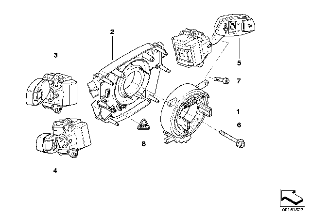2006 BMW 525xi  Steering Column Switch Diagram for 61319111997