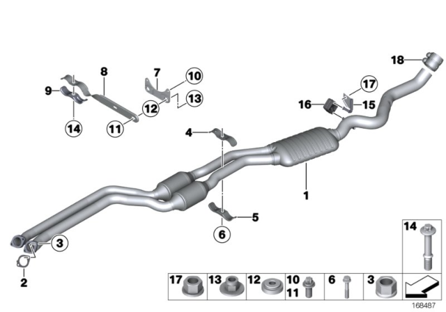 2013 BMW 128i  Pipe Clamp, Bottom Diagram for 18207551219
