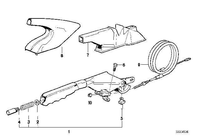 1989 BMW 735iL  Leather Handbrake Lever Diagram for 34411157095