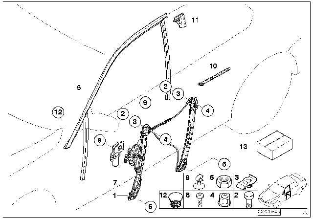 2004 BMW 325i Clip Diagram for 51218213615