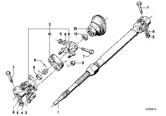 1983 BMW 733i Flange Diagram for 32311150426