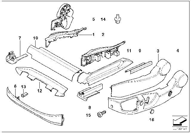 2008 BMW 528xi  Cover, Front Interior Left Diagram for 52107007701