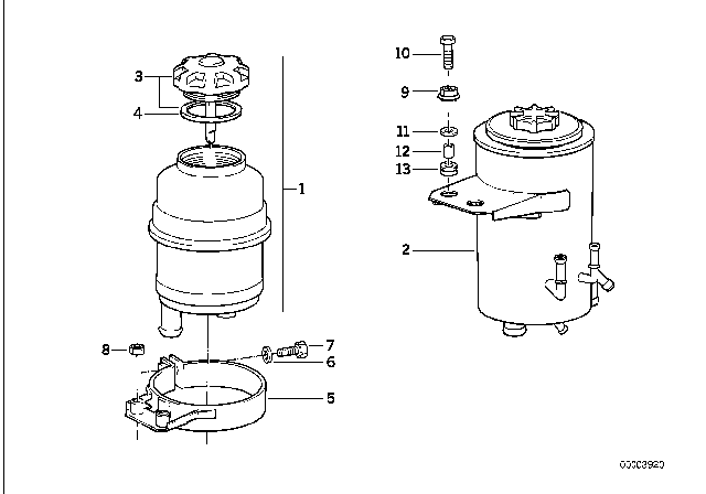 1995 BMW 530i Clamp Diagram for 32411133983