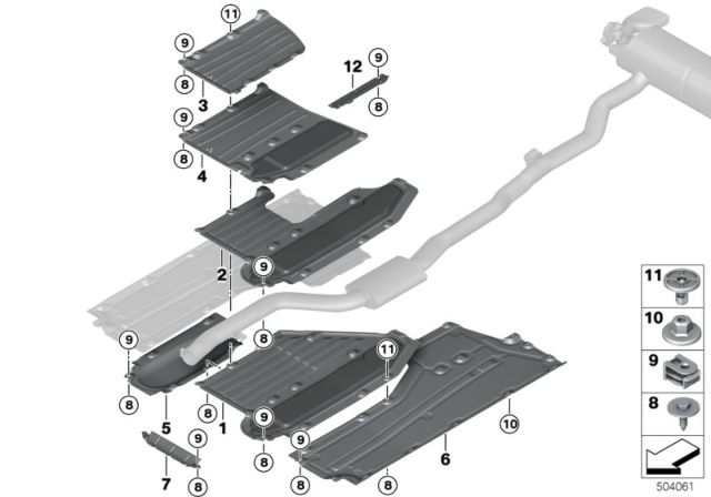 2018 BMW 540d xDrive Underfloor Coating Center Diagram for 51757340745